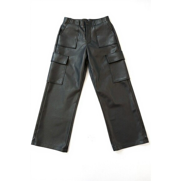 WAYF Mischa Vegan Leather Cargo Pants – Black – Size S – NWOT NEW - Picture 3 of 7